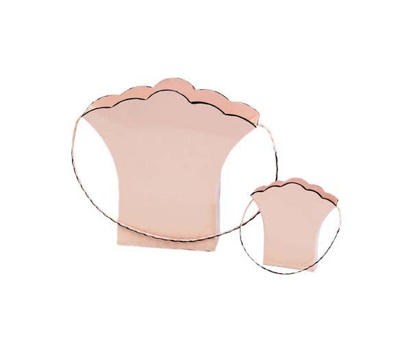 PINK ENAMEL FLOWER BASKET S/2