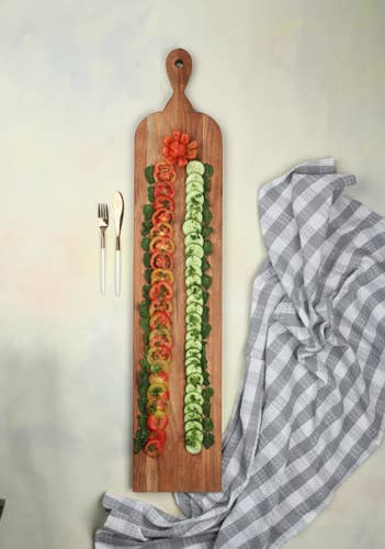 Slim Acacia Wood Cutting Board with Handle