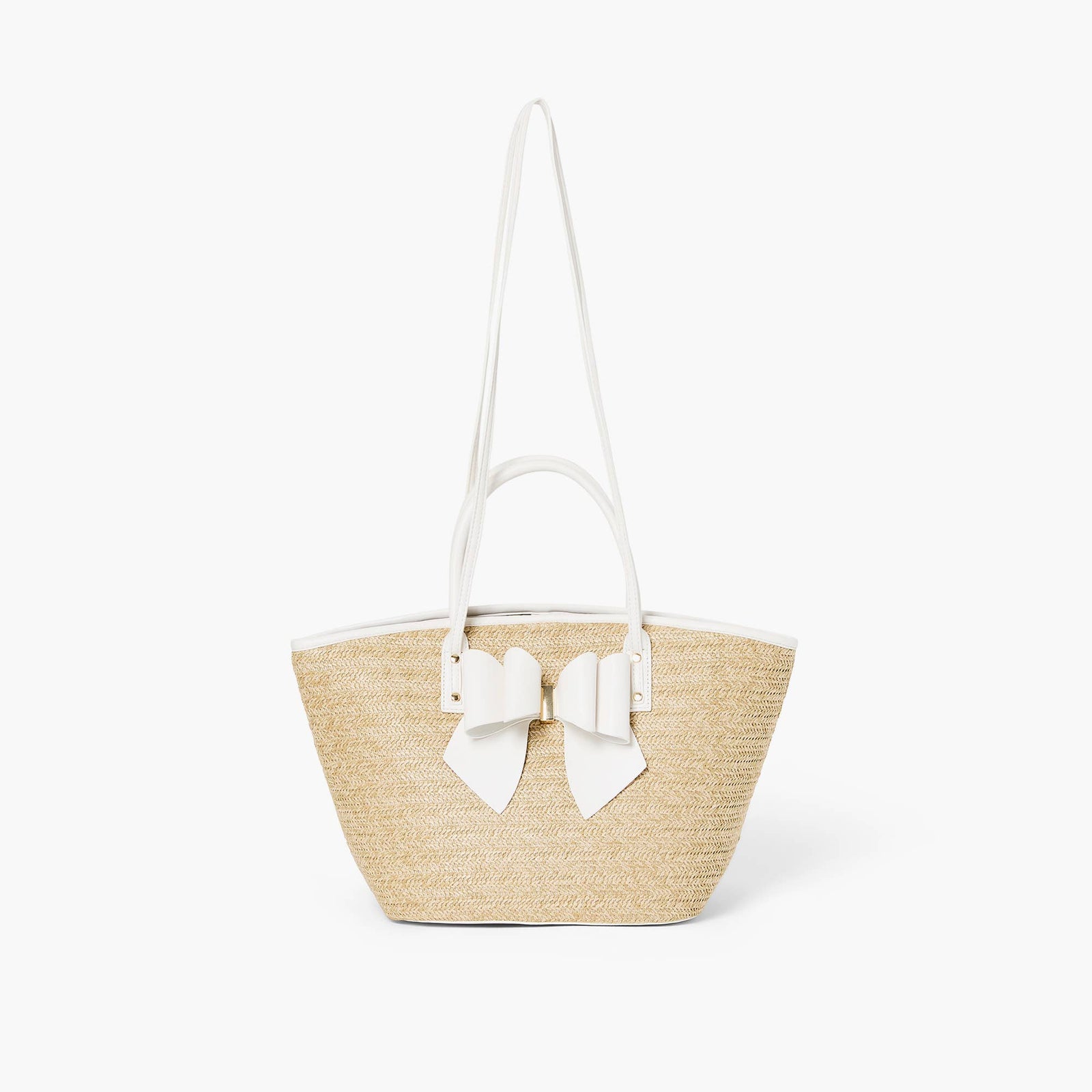 Veronica Polka Straw Tote