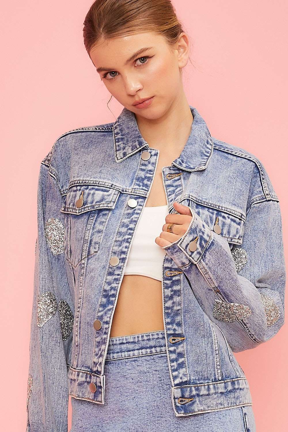 Heart Hotfix Denim Jacket