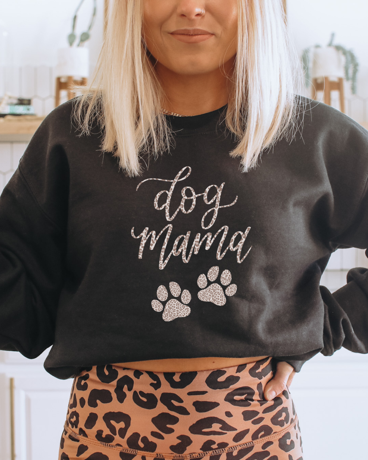 Leopard Dog Mama Sweatshirt