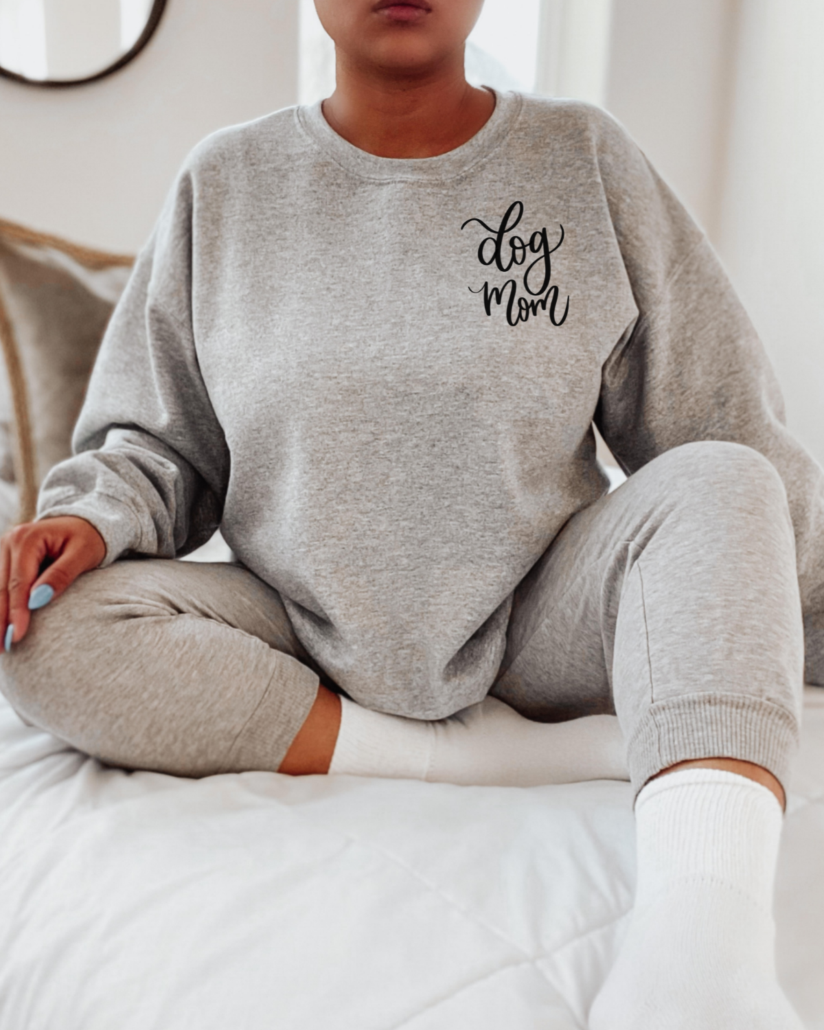Dog Mom Embroidered Sweatshirt