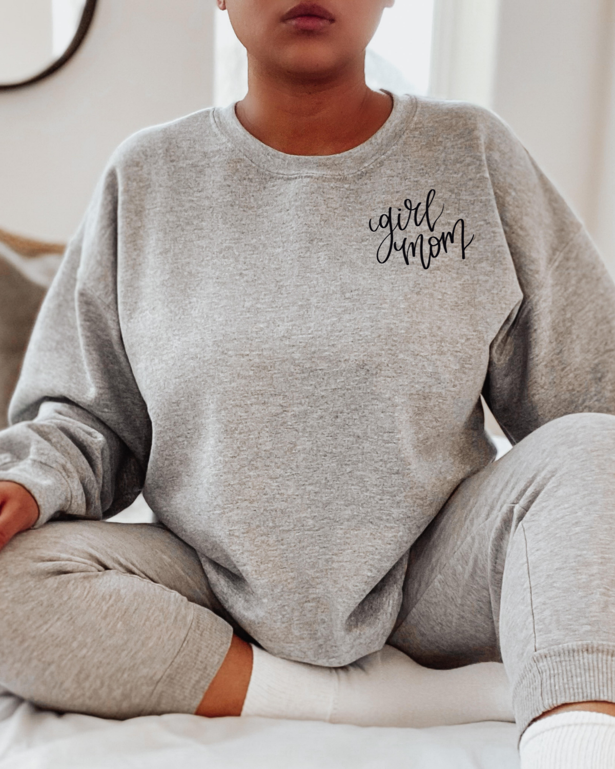 Girl Mom Embroidered Sweatshirt