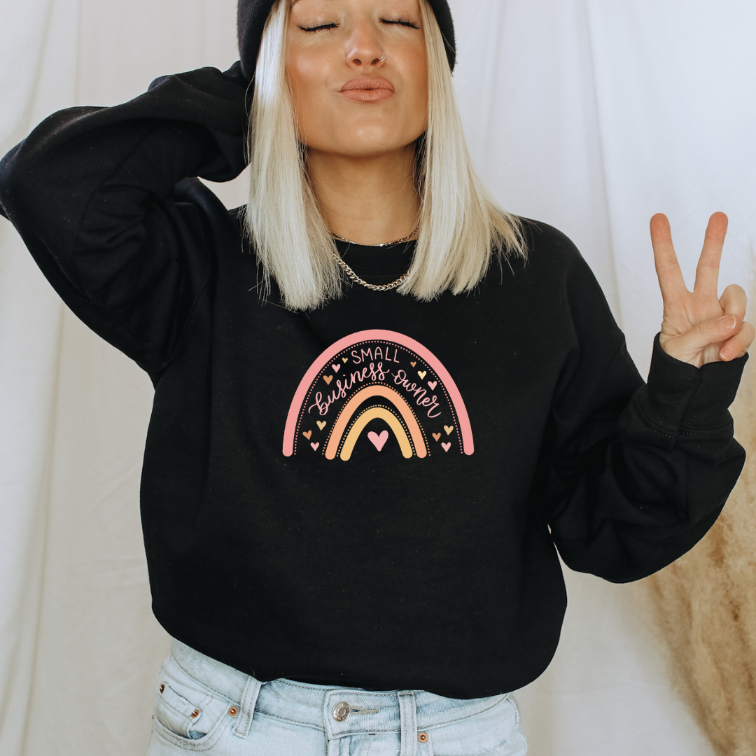 Small Business Owner Rainbow Crewneck Sweatshirt