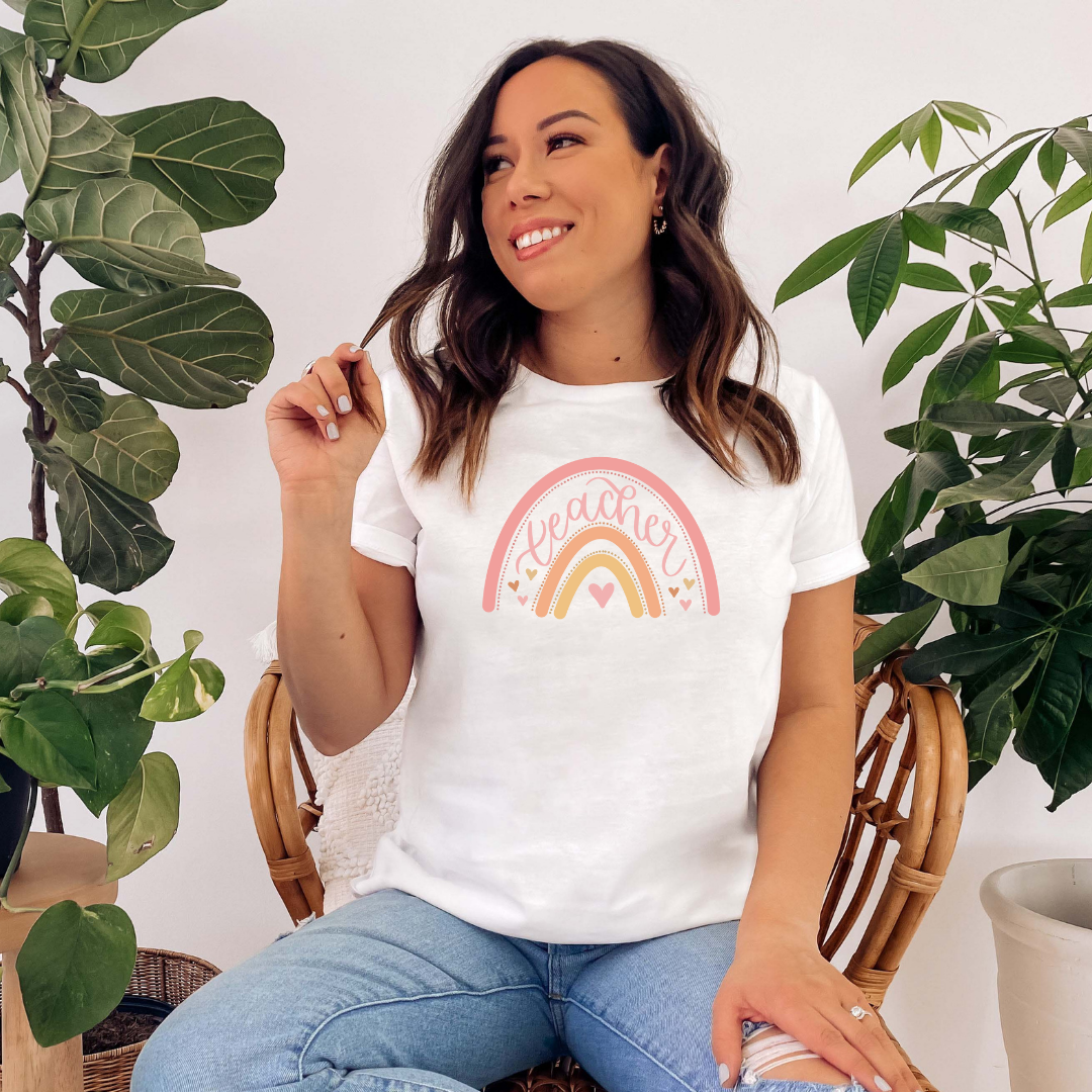 Teacher Rainbow Tee