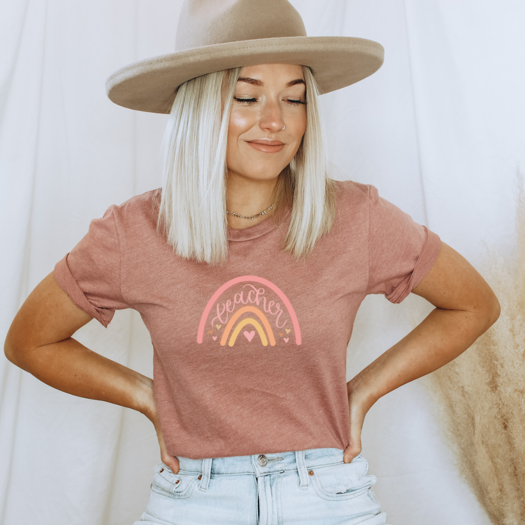 Teacher Rainbow Tee