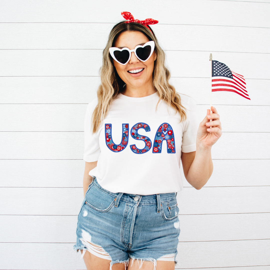 Flower Power USA Tee