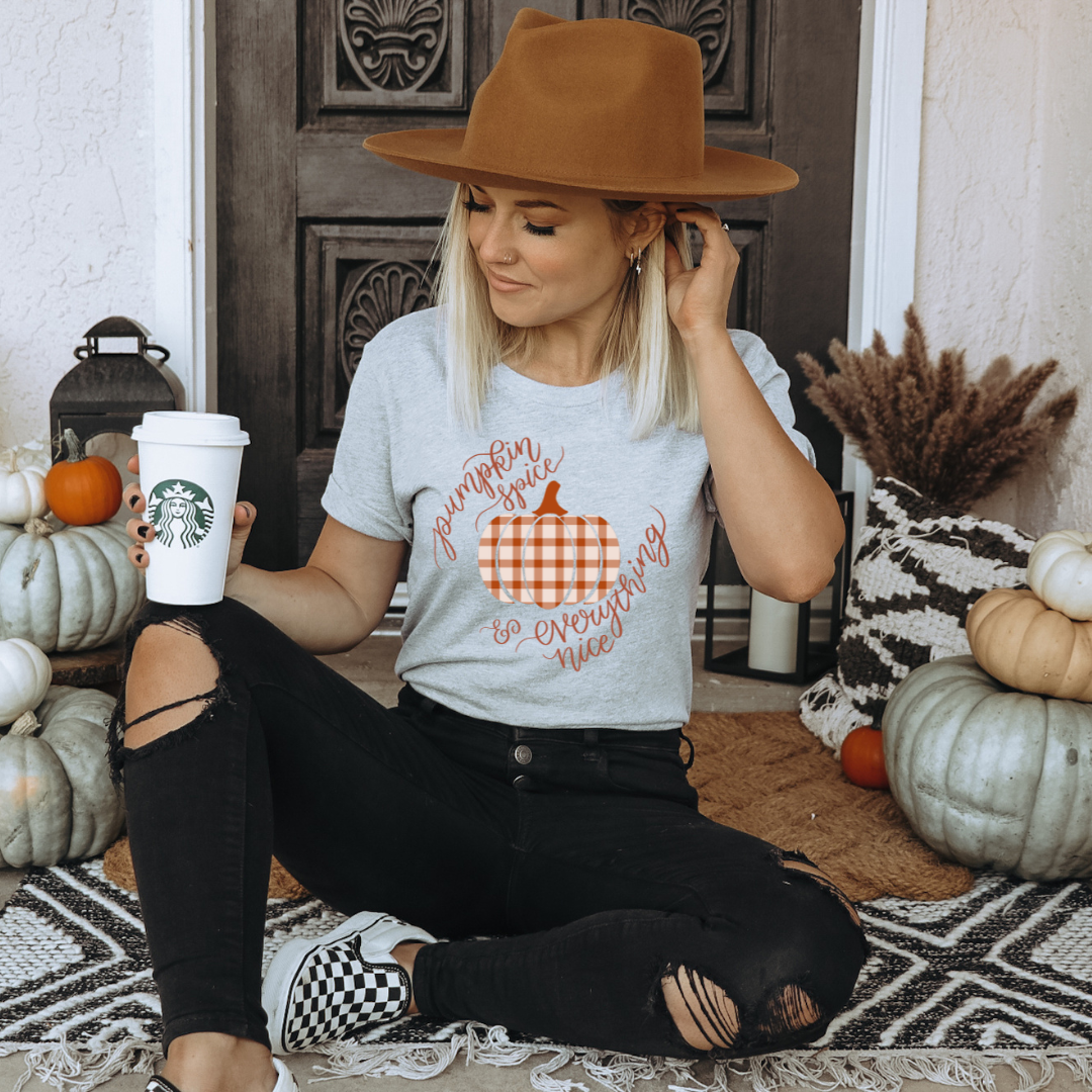 Pumpkin Spice Plaid Tee