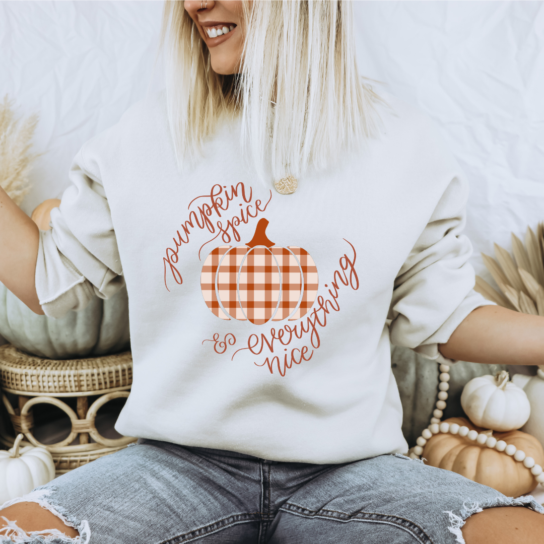 Pumpkin Spice Plaid Crew