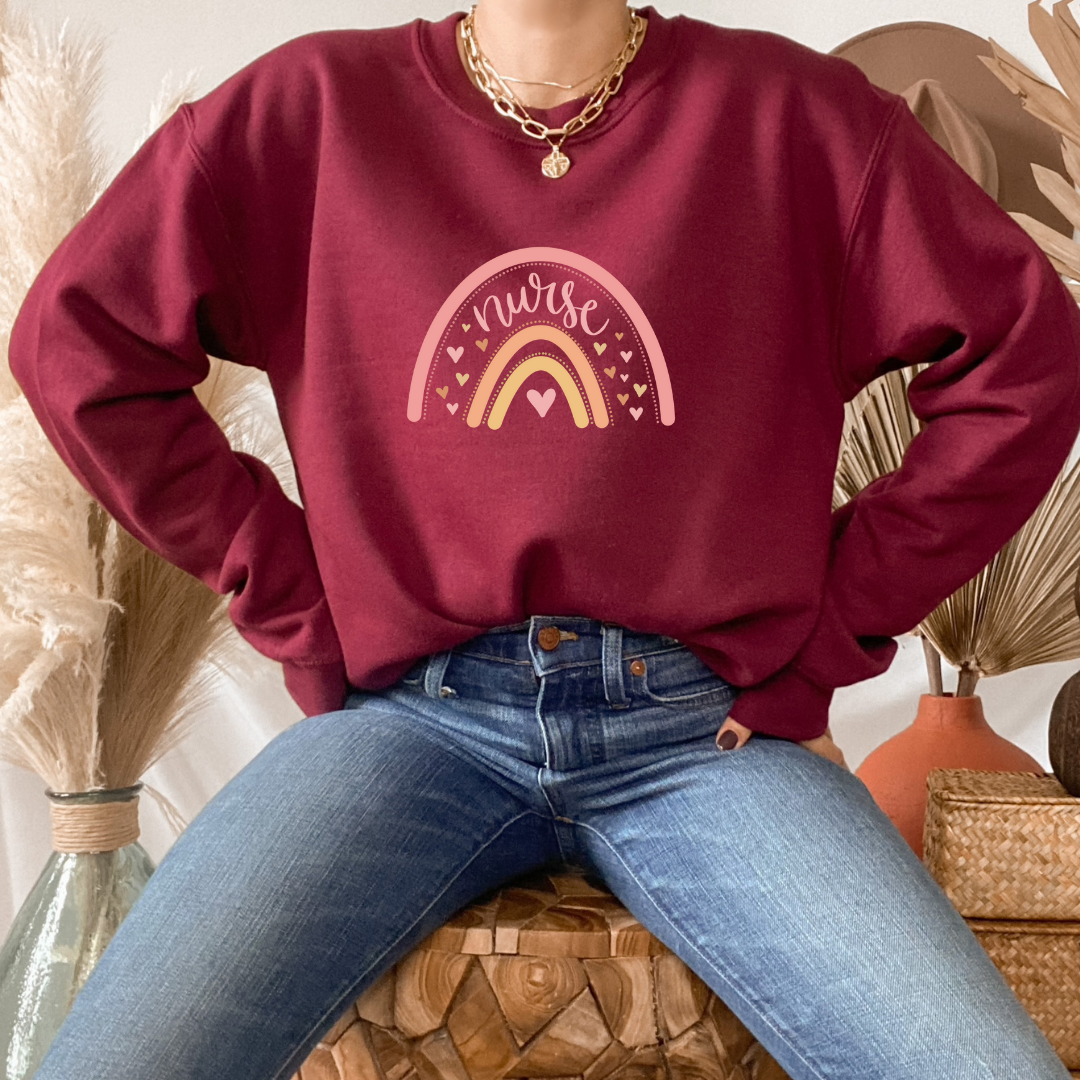 Nurse Rainbow Crewneck Sweatshirt