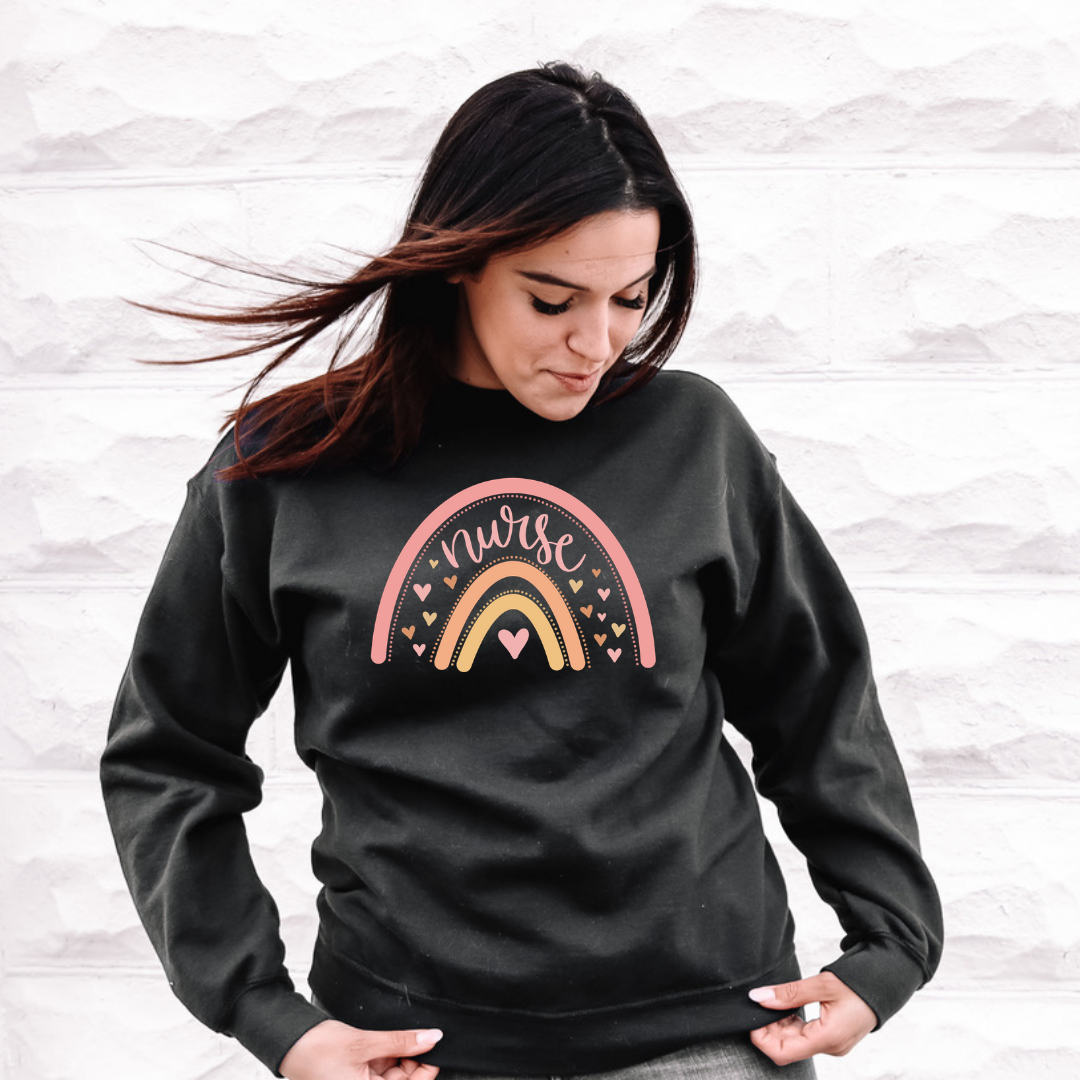 Nurse Rainbow Crewneck Sweatshirt