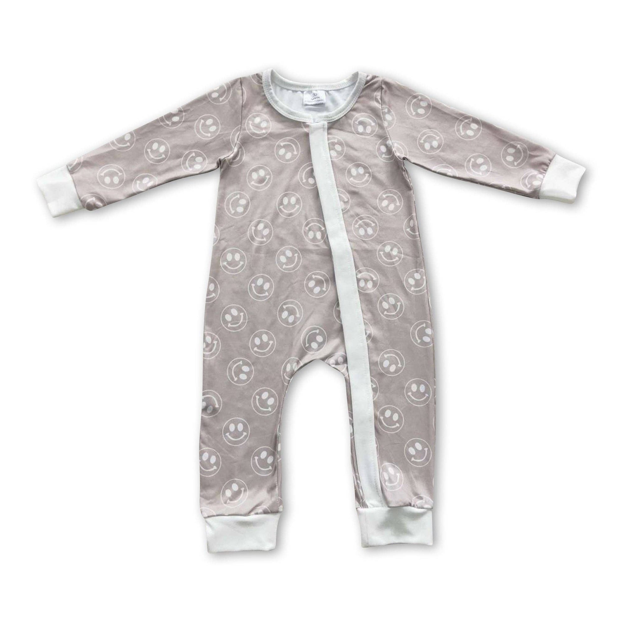 Smile long sleeves baby kids zipper romper: 2T