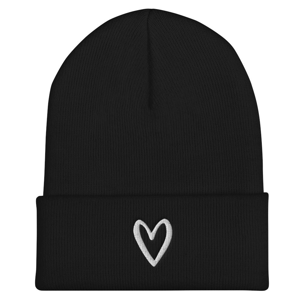 Heart Cuffed Beanie