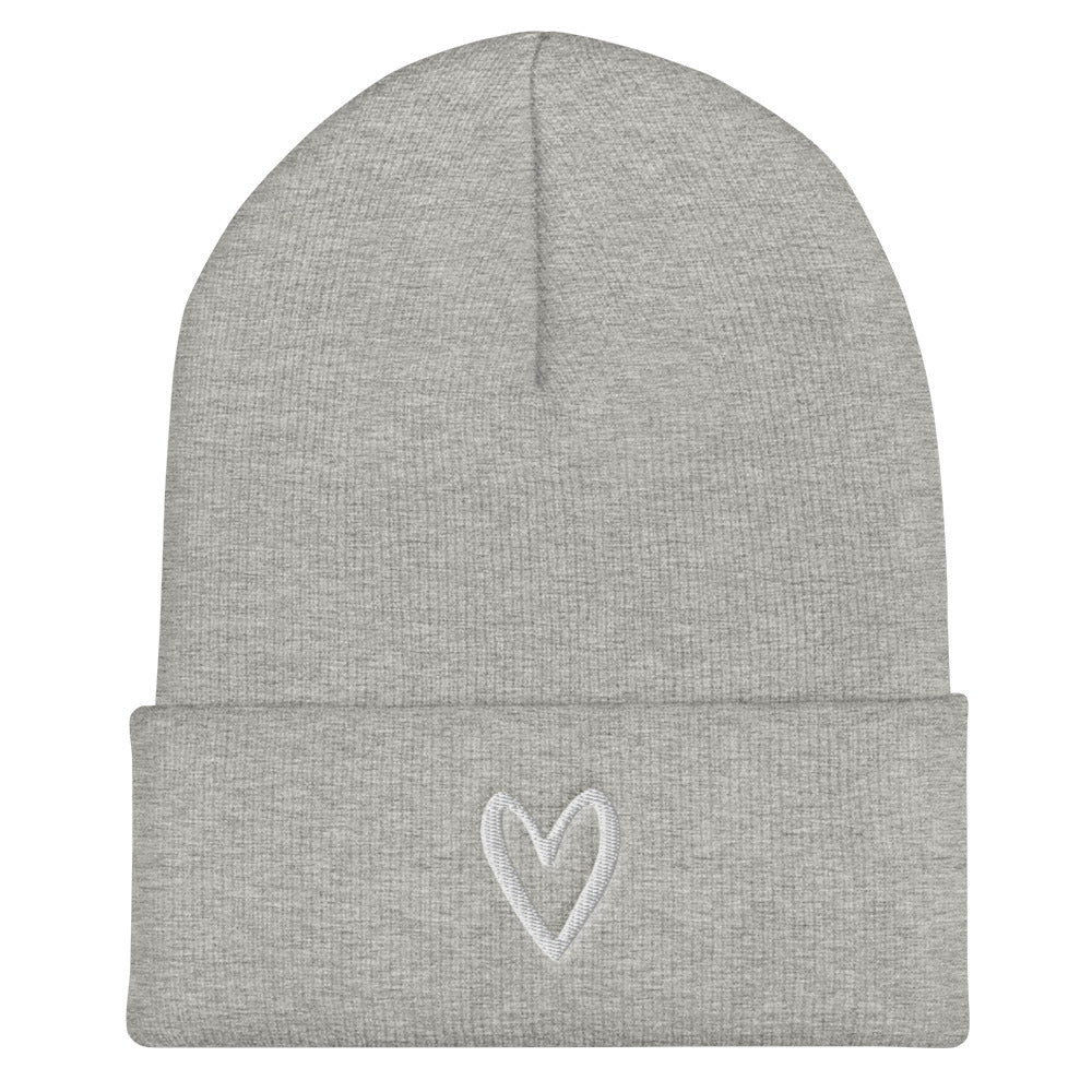 Heart Cuffed Beanie