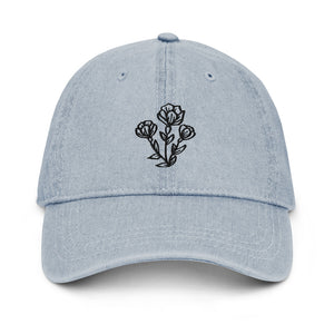 Floral Denim Hat