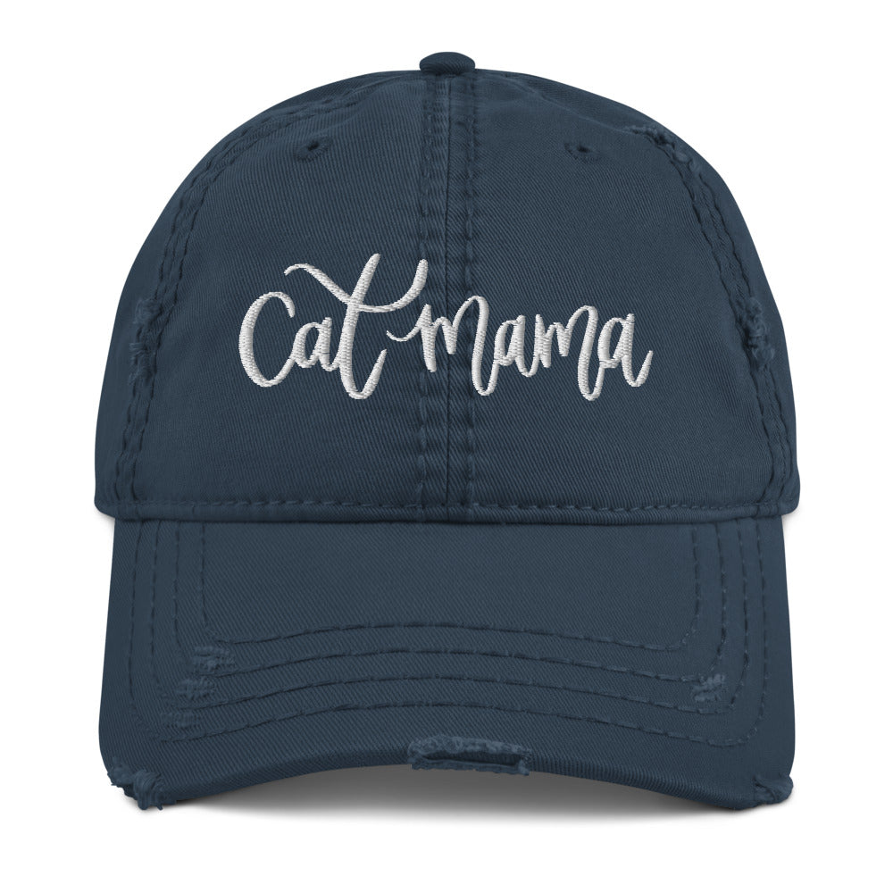Cat Mama Distressed Hat