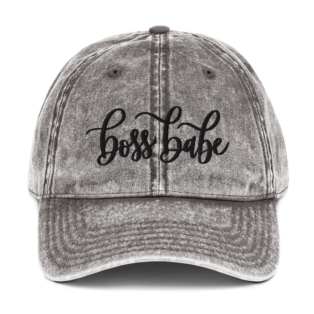 Boss Babe Grey Denim Cap