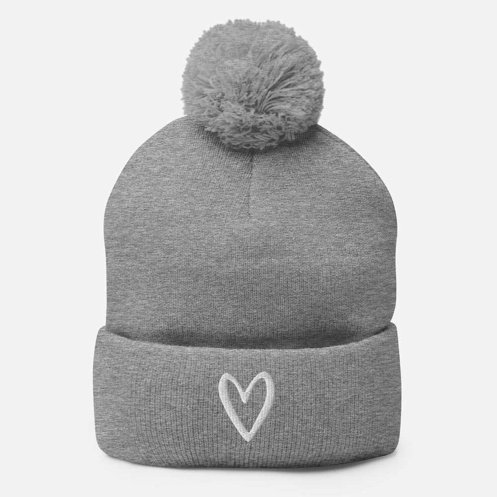 Heart Pom-Pom Beanie