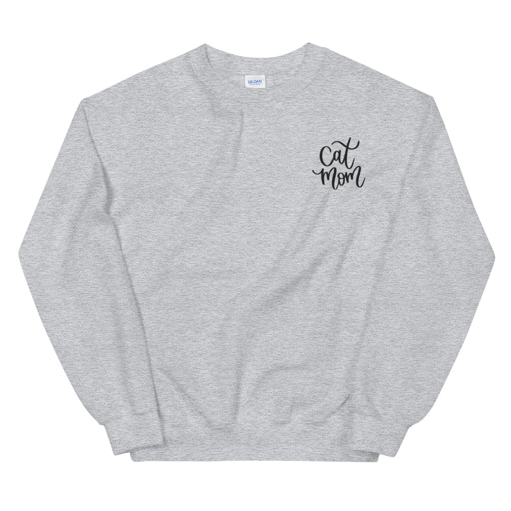 Cat Mom Embroidered Crew