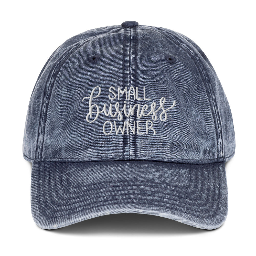 Small Business Owner Vintage Denim Cap